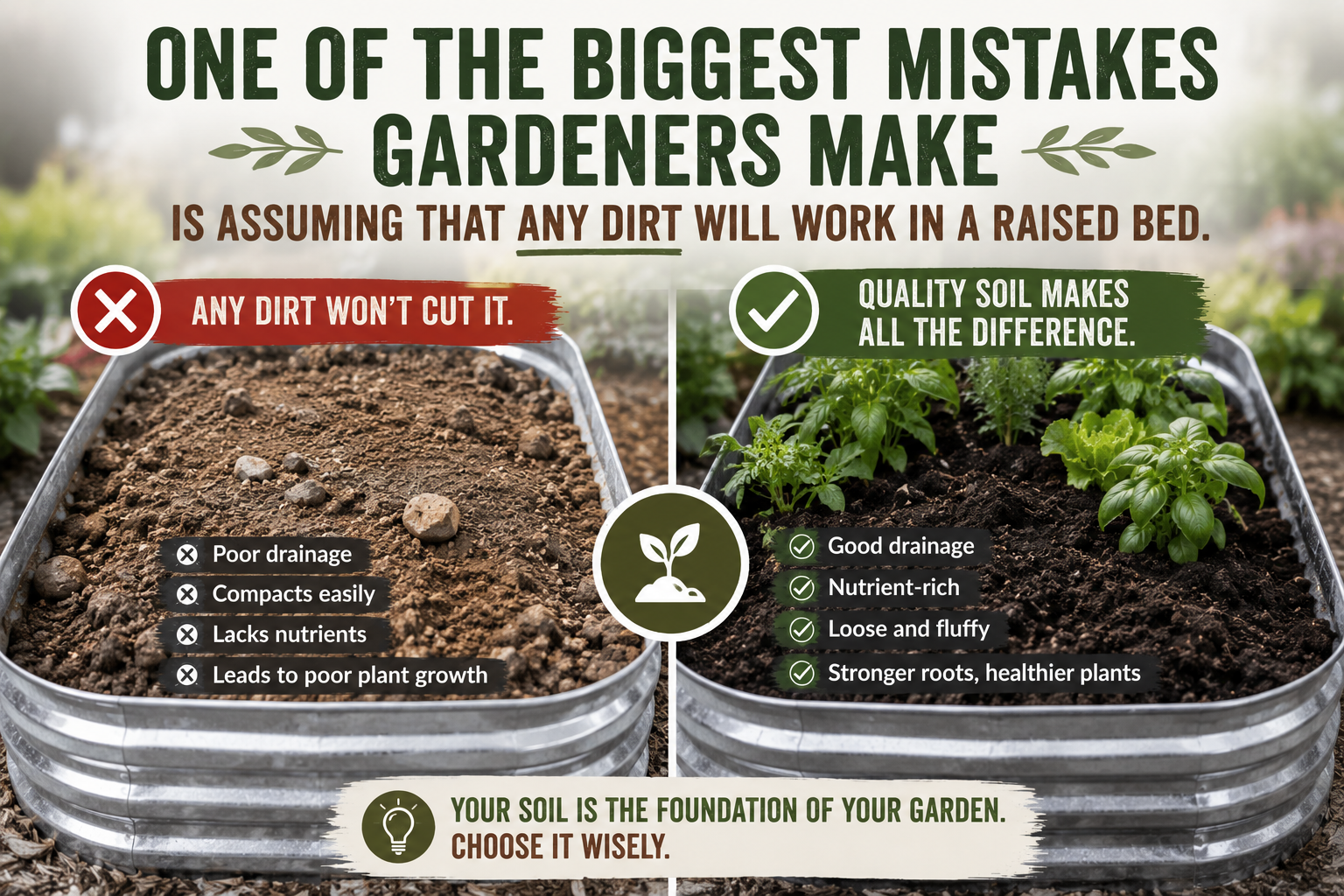 Don't use the wrong soil in your raised bed garden 