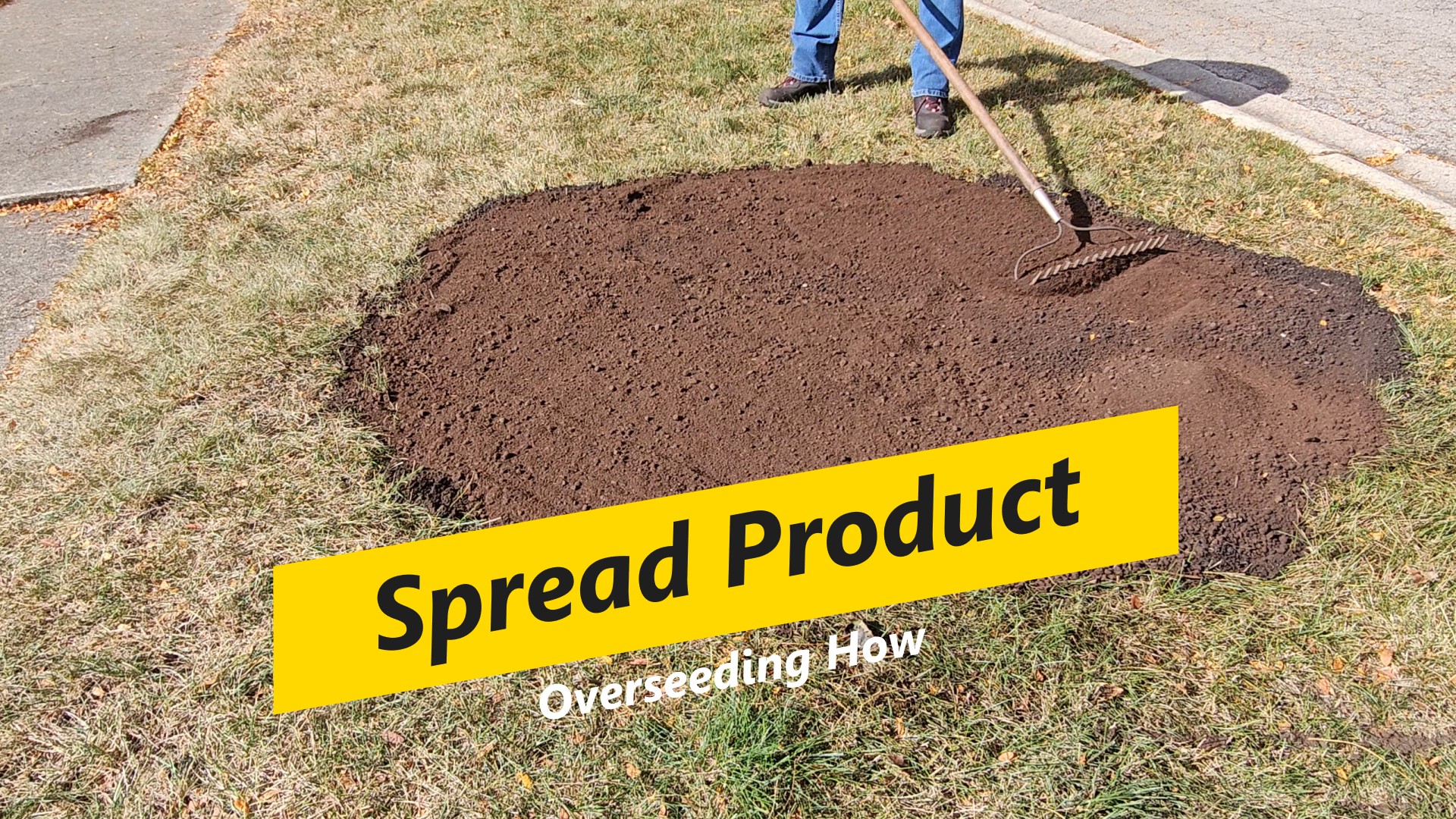 Spread the Overseeder Mix to cover the grass seed.